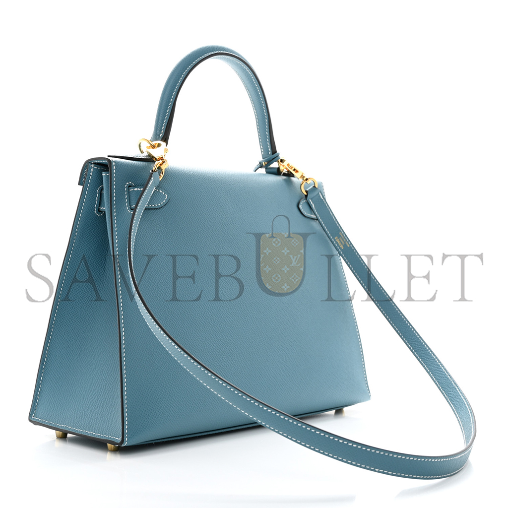 HERMÈS MASTER EPSOM KELLY SELLIER 28 NEW BLUE JEAN (28*22*10cm)